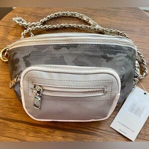 Steve Madden Gray Crossbody Bag with Silver Chain